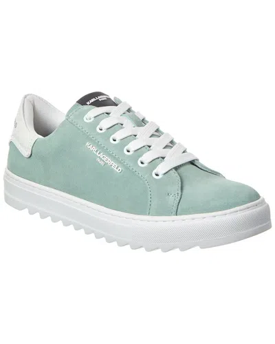 Karl Lagerfeld Side Logo Bit Suede Sneaker In Green