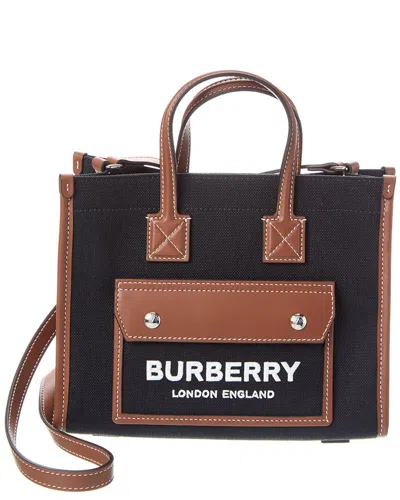 Burberry Freya Logo Leather Tote