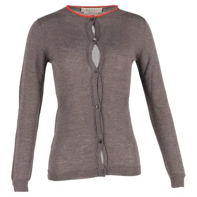 Marni Buttoned Cardigan In Grey Wool In Gray
