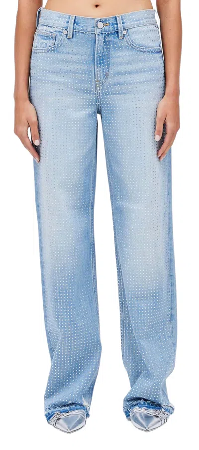Rblpuppet Smith Rhinestone-embellished Straight Leg In Blue In Blue
