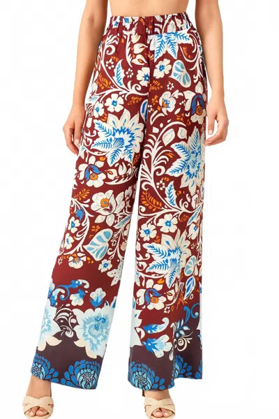 Paparazzi Border Print Pants In Blue In Multi