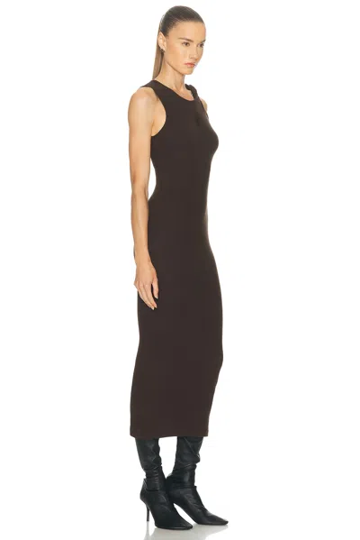 Jw Anderson Brown Anchor Embroidery Twisted Strap Maxi Dress In Green