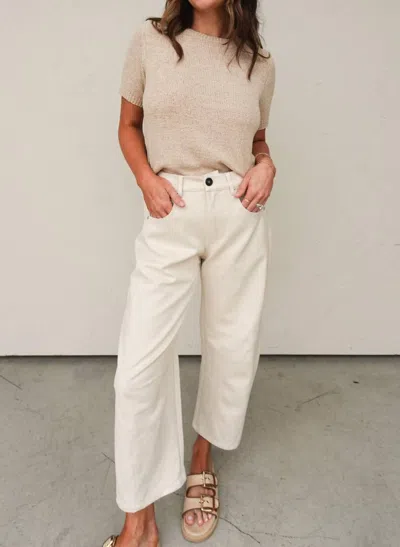 Aaron & Amber Relaxed Pants In Cream In White