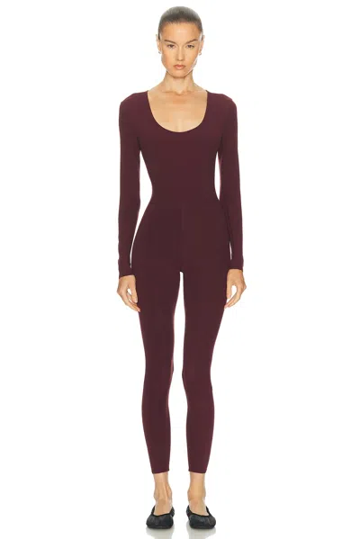 Splits59 Chloe Air Weight Jumpsuit In Burgundy