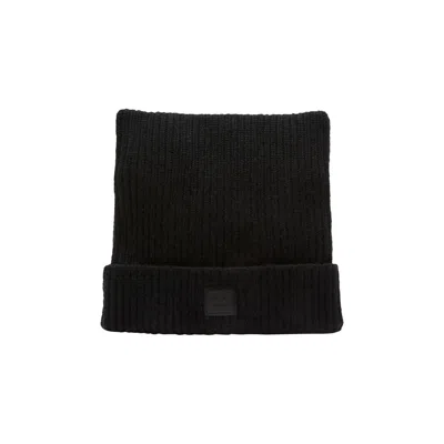 Pre-owned Acne Studios Face Logo Square Beanie 'black' | Men's Size Onesize