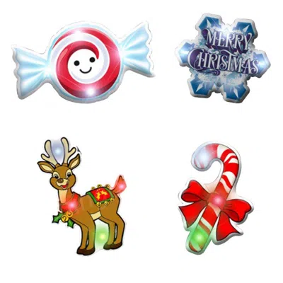 Blinkee Assorted Color Christmas 1 Flashing Body Light Lapel Pins In Multi