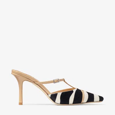Jimmy Choo X Conner Ives Gloria Zebra-print Pony Hair Mules In Animal Print