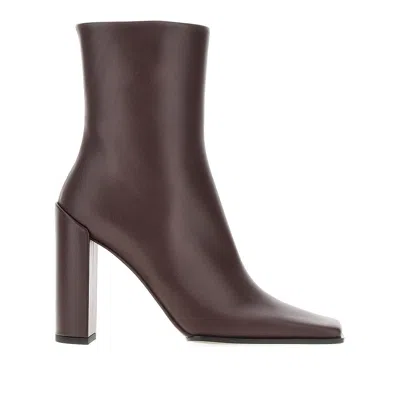 Alaïa Alaia Women Leather Square Booties In Brown