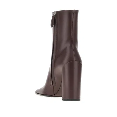 Alaïa Alaia Women Leather Square Booties In Brown