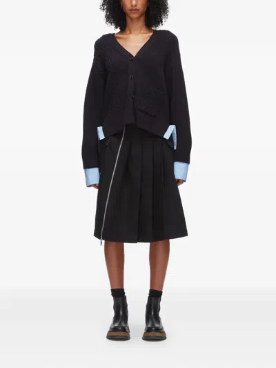 3.1 Phillip Lim Long-sleeve Cable-knit Cardigan In Black