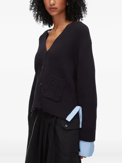 3.1 Phillip Lim Long-sleeve Cable-knit Cardigan In Black
