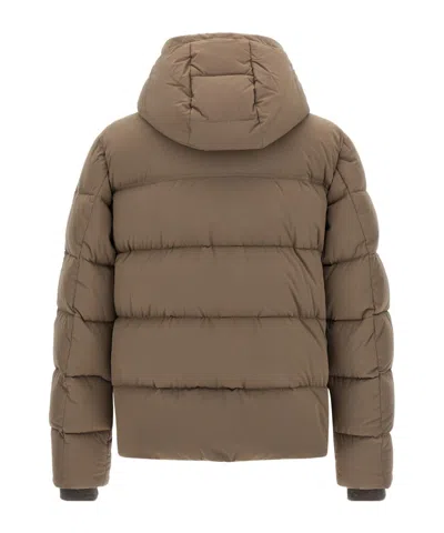 Moorer Cappuccino Nylon Blend Alarick Down Jacket In Brown