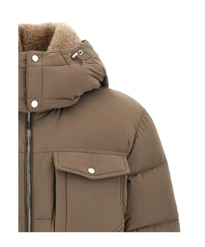Moorer Cappuccino Nylon Blend Alarick Down Jacket In Brown