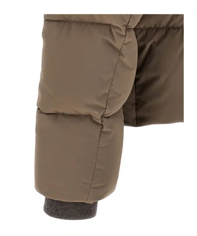 Moorer Cappuccino Nylon Blend Alarick Down Jacket In Brown