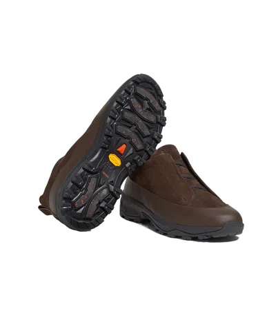 Zegna Baskets Triple Stitch Monte En Veau Velours Marron In Brown