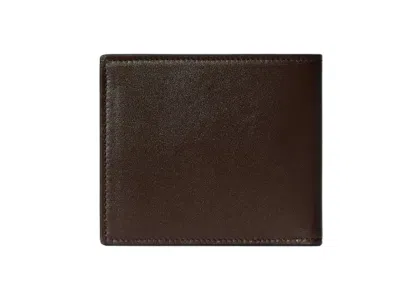 Gucci Men Brown Bi-fold Wallet With Horsebit On The Front And Embossed Logo On The Inside In Leather In Brown