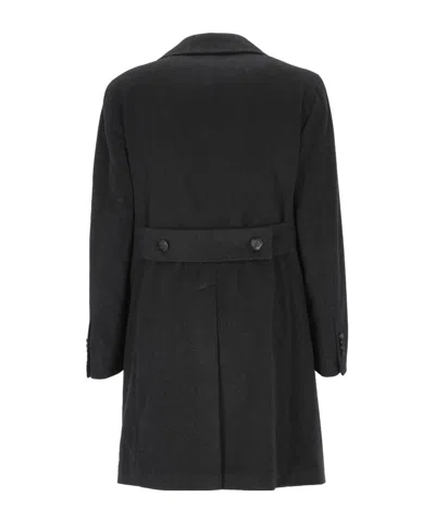 Tagliatore Double-breasted Wool-cashmere Blend Coat In Black