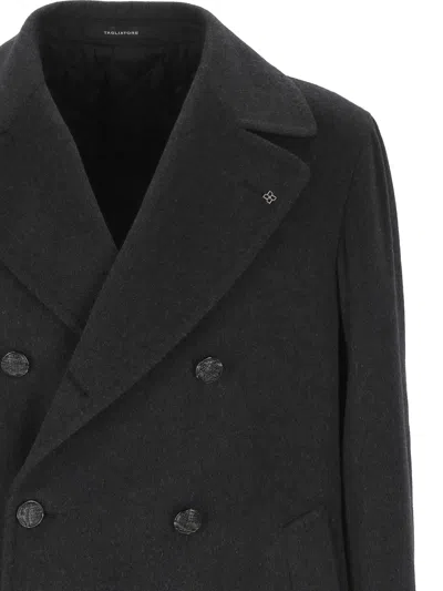 Tagliatore Double-breasted Wool-cashmere Blend Coat In Black
