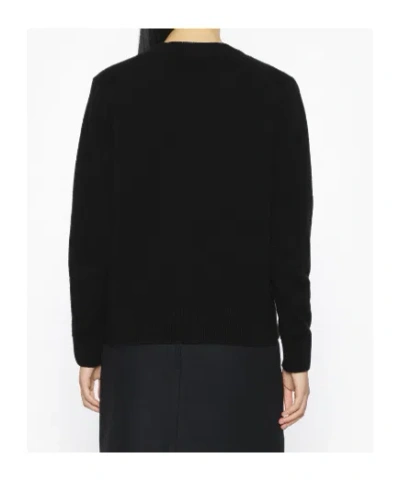 Maison Kitsuné Classic V-neck Cardigan With Button-down Front And Embroidered Logo In Black