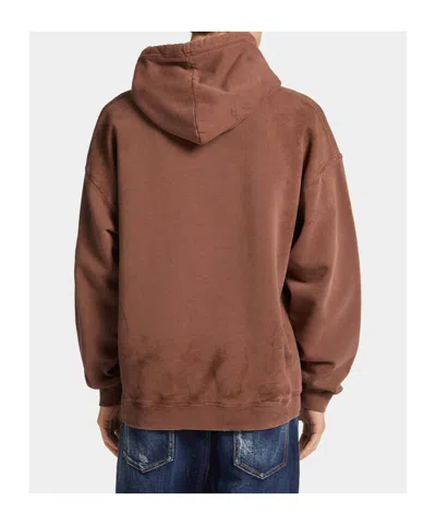 Dsquared2 Dirty Dyed Loose-fit Hoodie In Brown