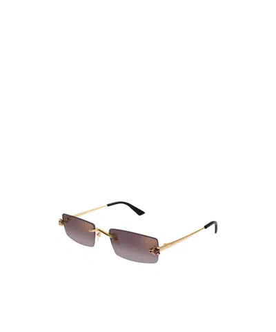 Cartier Rectangular Frame Sunglasses In Brown