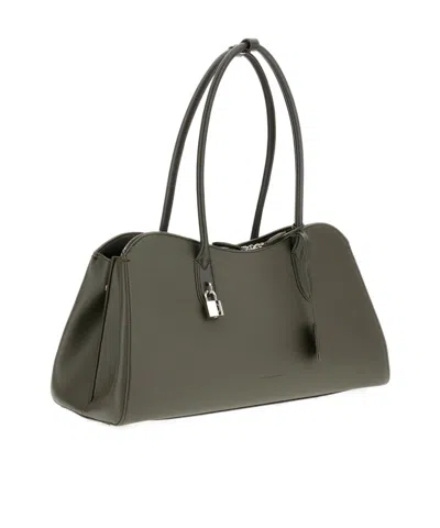 Stella Mccartney Ryder Large Tote Bag In Embossed Grainy Eco Mat In Green