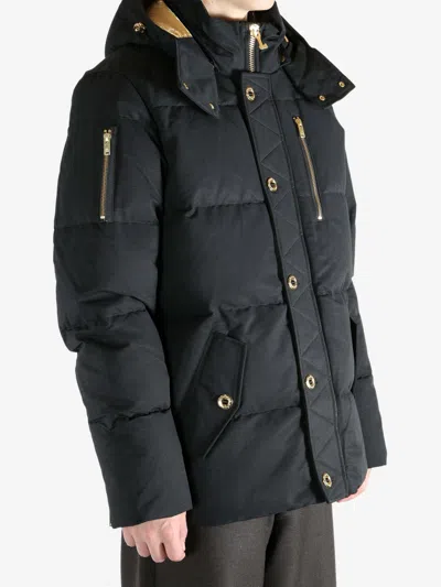 Moose Knuckles Gold 3q Zipped Jacket In Black