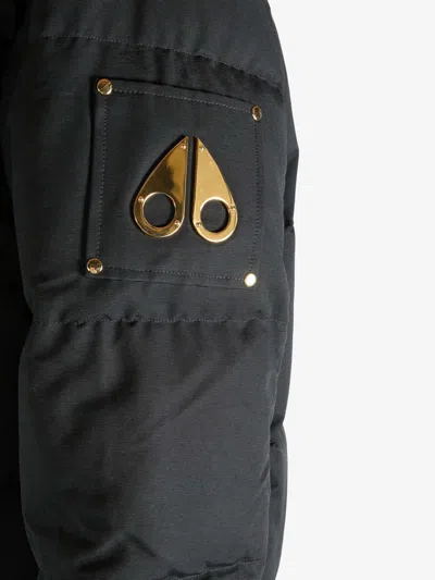 Moose Knuckles Gold 3q Zipped Jacket In Black