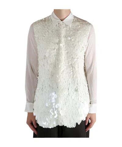 Dries Van Noten Men Curles Embellished Shirt In White