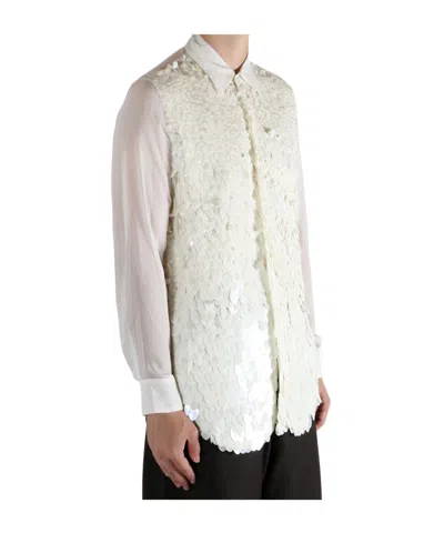 Dries Van Noten Men Curles Embellished Shirt In White