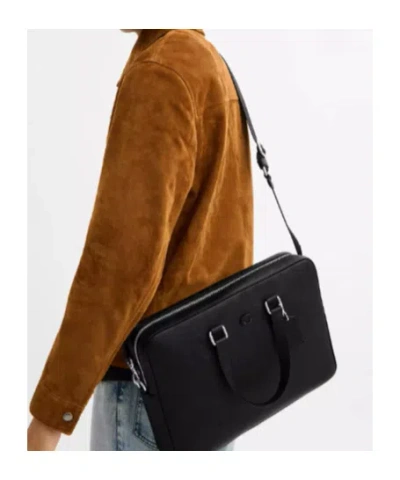 Coach Caden Top Handle Leather Briefcase In Black
