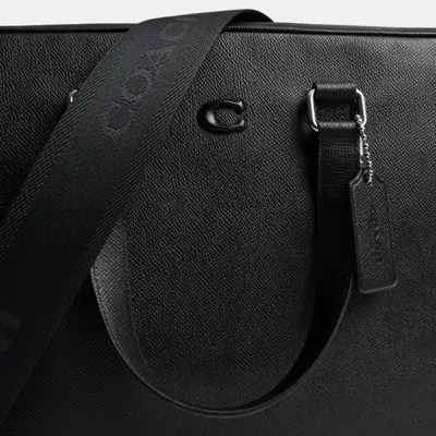 Coach Caden Top Handle Leather Briefcase In Black