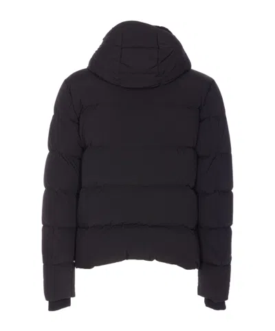 Moorer Padded Hooded Jacket Chest Pockets In Black