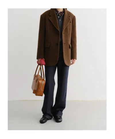 Dunst Brown Jacket With Frontal Buttons Closure In Brown