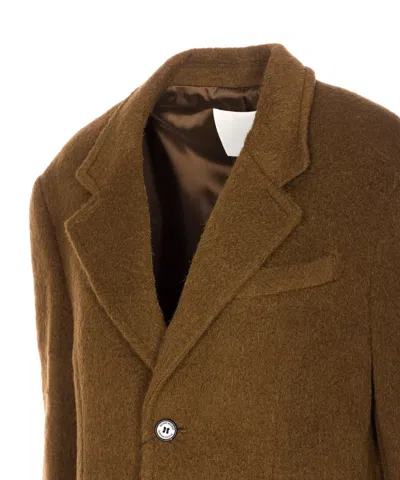 Dunst Brown Jacket With Frontal Buttons Closure In Brown