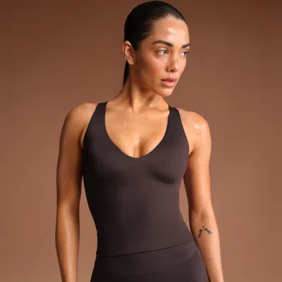 Nike Women'sskims Shine V-neck Tank Top In Brown