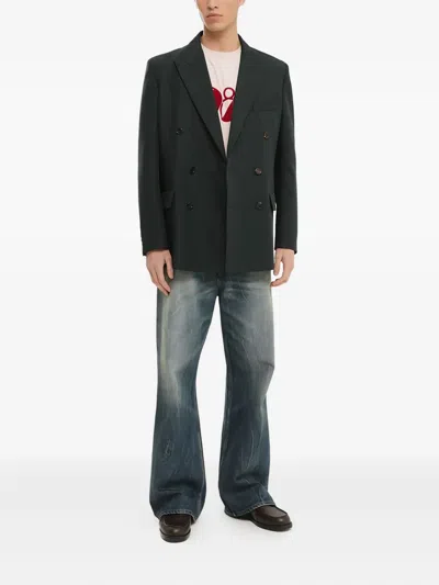 1989 Studio Double Breasted Blazer Featuring Button Detailing In Black