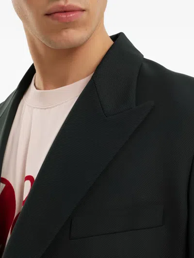 1989 Studio Double Breasted Blazer Featuring Button Detailing In Black