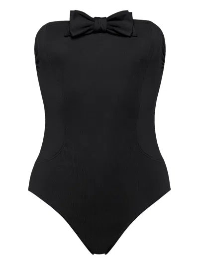 Eres Schulterfreier Dresscode Badeanzug Mit Schleifendetail In Black