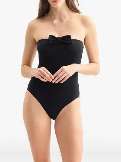 Eres Schulterfreier Dresscode Badeanzug Mit Schleifendetail In Black