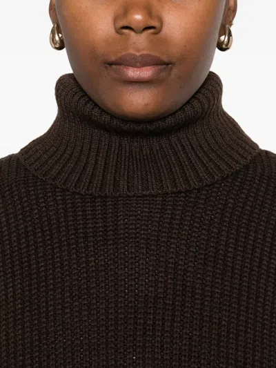 Nine In The Morning Roll-neck Button-detail Knitted Top In Black