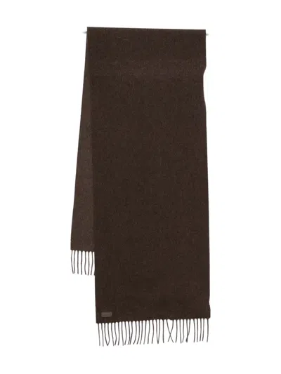 Canali Fringed Scarf In Brown