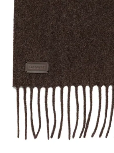 Canali Fringed Scarf In Brown