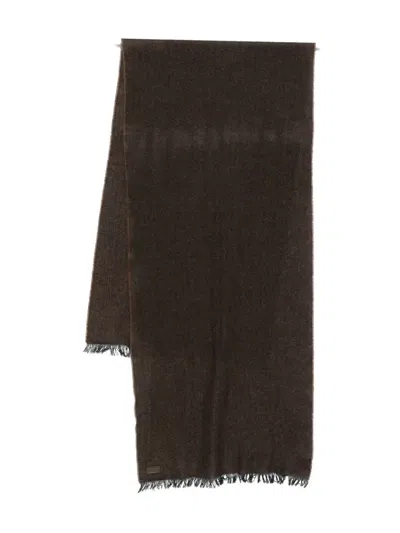 Canali Fringed Scarf In Brown
