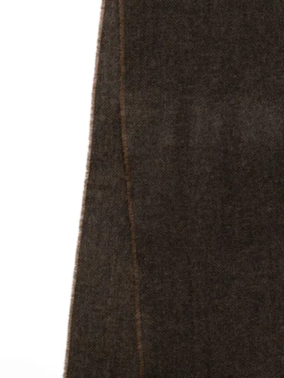 Canali Fringed Scarf In Brown