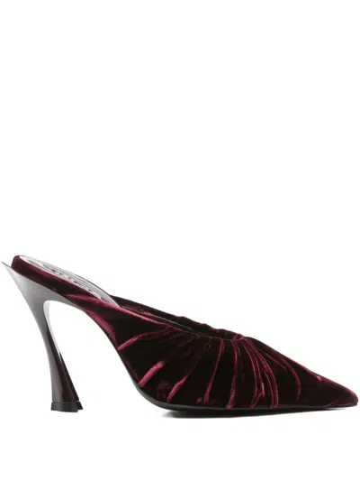 褶饰高跟穆勒鞋（9.5厘米）