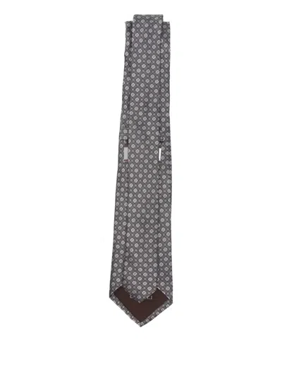 Canali Patterned Tie In Gray