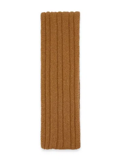 The Row Amos Ribbed Wool Scarf In Brown