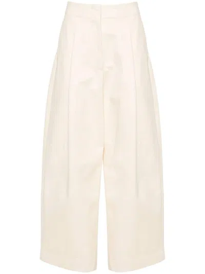 Studio Nicholson Cream Cotton Twill Dordoni Trousers In Neutral