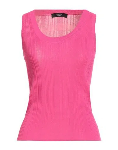 Weekend Max Mara Woman Tank Top Fuchsia Size Xl Viscose, Polyamide In Pink